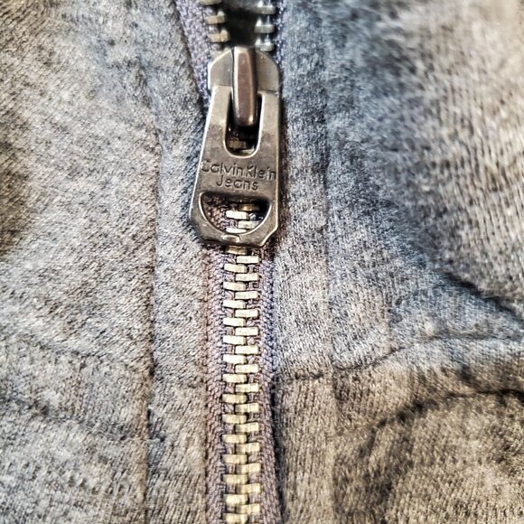 Calvin Klein Quarter Zip Sweater Mens Size Medium Gray Turtleneck Pullover - Picture 4 of 10